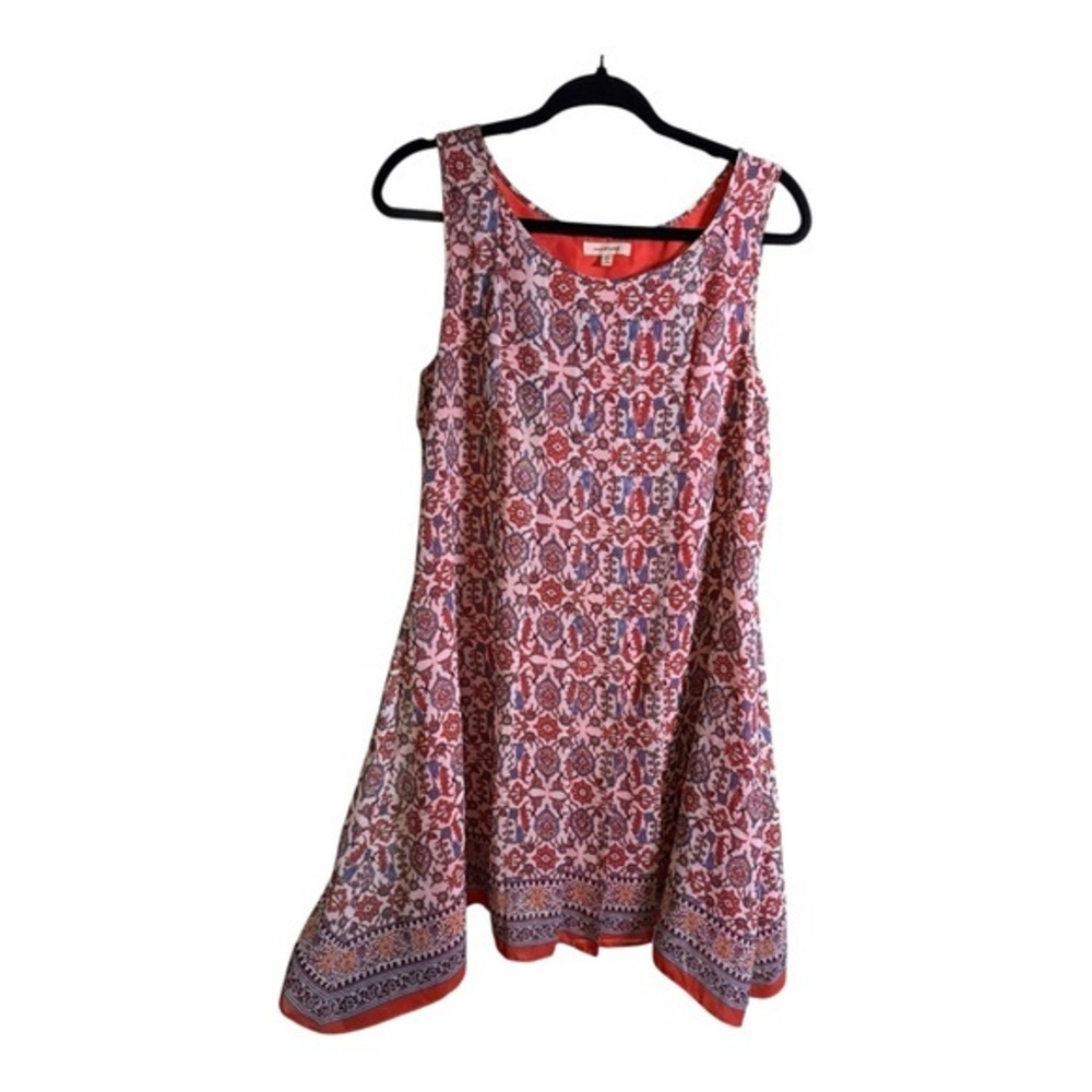 Max Studio Red Blue Boho Paisley Print Sleeveless Swing Dress M Festival Summer